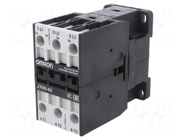 Contactor: 3-pole; 230VAC; 40A; for DIN rail mounting; J7KN; 690V OMRON J7KN-40-230