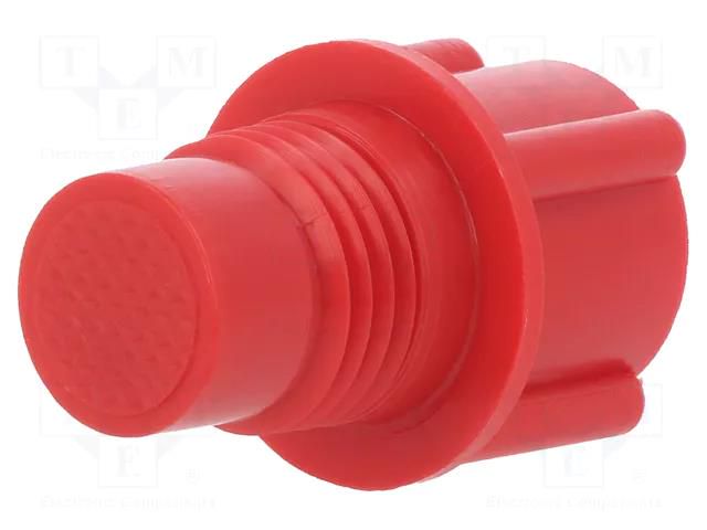 Bottom cartridge cap; red; screwed rod; polyetylene FISNAR FIS-EA4P