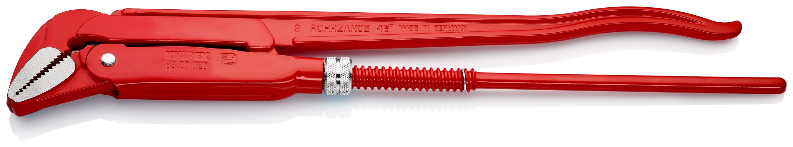 KNIPEX 83 20 020 Pipe Wrench 45° red powder-coated 570 mm 83 20 020 4003773014232