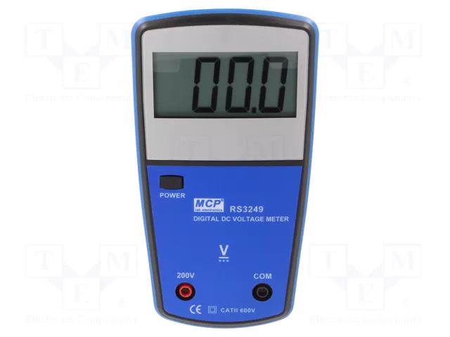 Voltmeter; LCD; 3,5 digit; VDC: 100mV÷199.9V; 94x150x35mm; 0.5% MCP RS3249