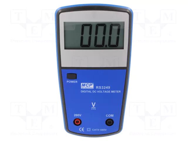 Voltmeter; LCD; 3,5 digit; VDC: 100mV÷199.9V; 94x150x35mm; 0.5% MCP RS3249
