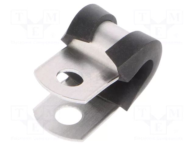 Fixing clamp; ØBundle : 4.8mm; W: 12.7mm; aluminium HELLERMANNTYTON ALU5C-AL/CR-BK