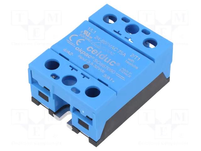 Relay: solid state; Ucntrl: 3.5÷32VDC; 75A; 24÷690VAC; SO8; 1-phase CELDUC SO887060