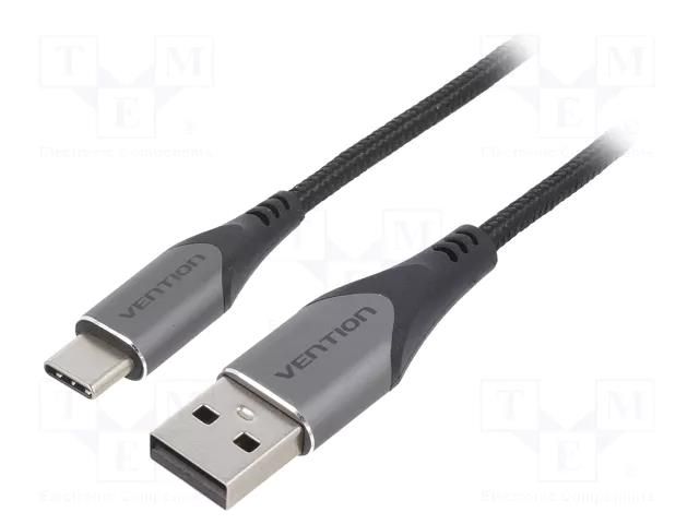 Cable; USB 2.0; USB A plug,USB C plug; nickel plated; 0.25m VENTION CODHC