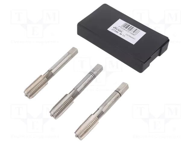 Tap; high speed steel grounded HSS-G; M11; 1.5; L: 70mm; 3pcs. VÖLKEL VOLKEL-27348