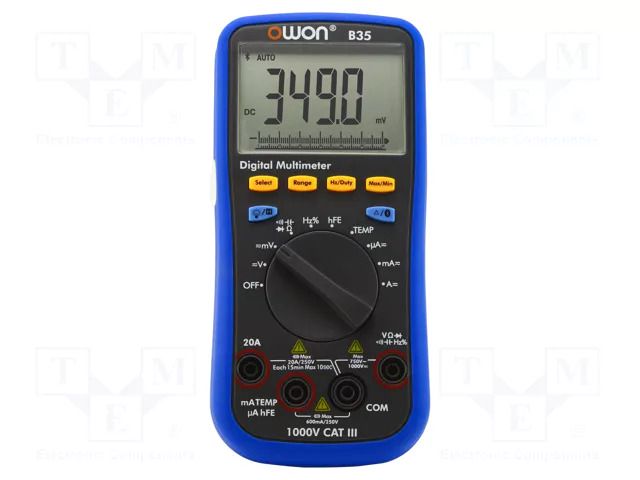Digital multimeter; Bluetooth; LCD; 3 5/6 digits; 3x/s; -50÷400°C OWON OWB35