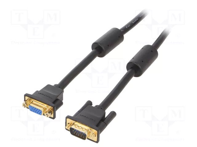 Cable; D-Sub 15pin HD socket,D-Sub 15pin HD plug; black; 2m VENTION DAGBH
