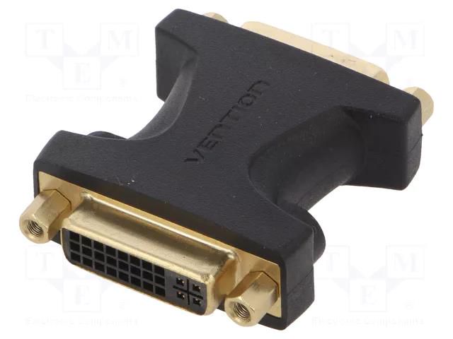 Adapter; DVI-I (24+5) socket,both sides; black VENTION ECHB0