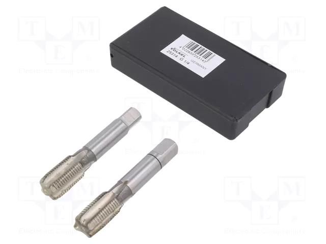 Tap; high speed steel grounded HSS-G; G 1/4"; 19; 70mm; 9mm; 2pcs. VÖLKEL VOLKEL-25314