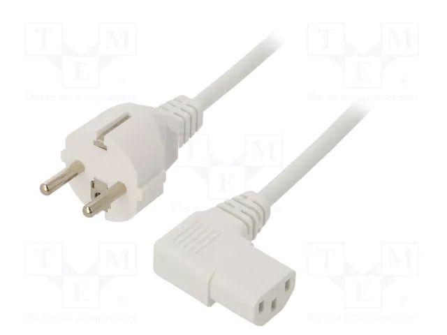 Cable; 3x0.75mm2; PVC; 1m; white; 16A; 250V; Type: Uni-Schuko LIAN DUNG SN320-3/07/1WH