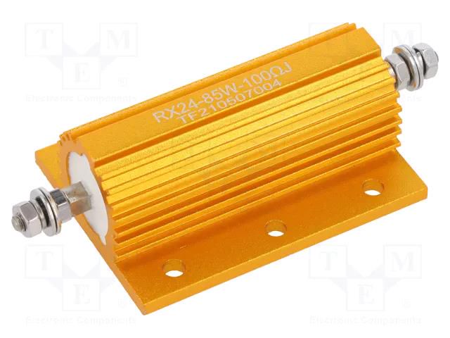 Resistor: wire-wound; with heatsink; 100Ω; 85W; ±5%; 50ppm/°C SR PASSIVES AHP85W-100RJ