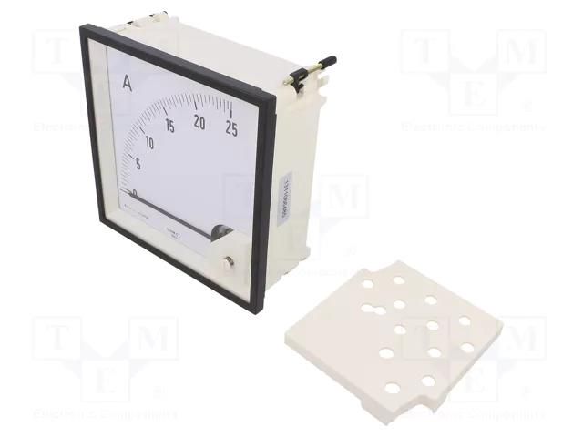 Ammeter; on panel; I DC: 0÷25A; Class: 1.5; Length: 160mm; 600V; MA12 LUMEL MA12N-AB1000000000