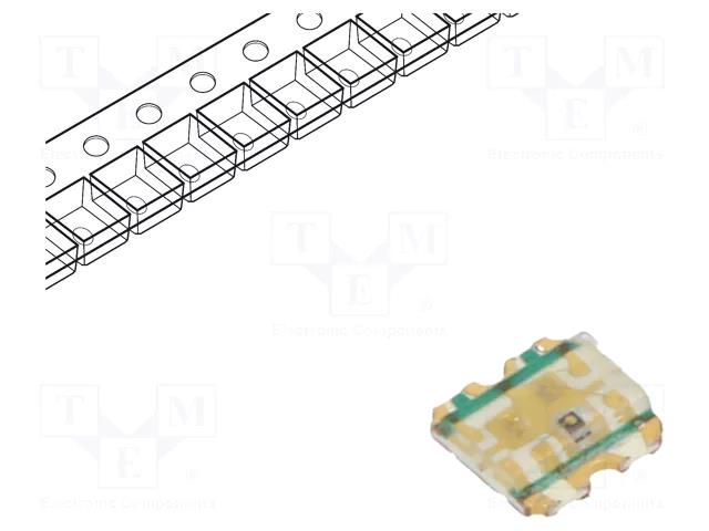 LED; orange/green/blue; SMD; 1616; 1.7÷2.4/2.7÷3.7/2.7÷3.7VDC EVERLIGHT 19-337/S2GHBHC-A01