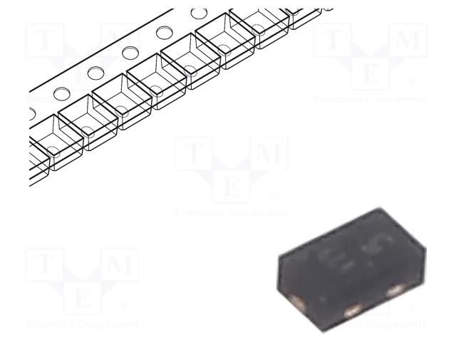 Diode: TVS; 0.25W; 5V; CASE714AB,X2DFN2; reel,tape; ESD ONSEMI ESD7551N2T5G