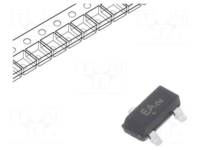 Transistor: NPN; bipolar; 32V; 0.8A; 0.225W; SOT23,TO236AB ONSEMI BCW65ALT1G
