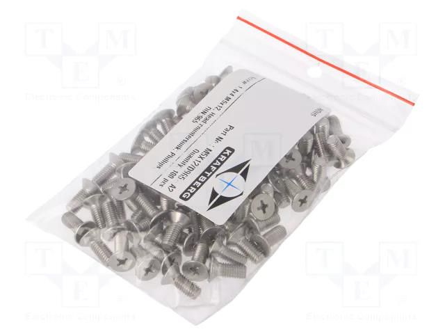 Screw; M5x12; 0.8; Head: countersunk; Phillips; A2 stainless steel KRAFTBERG M5X12/D965-A2