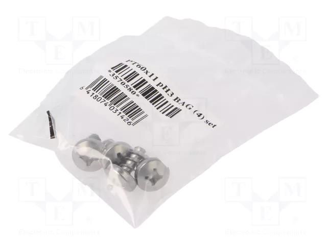 Set of screws; 4pcs. FIBOX PT60X11PH3BAG