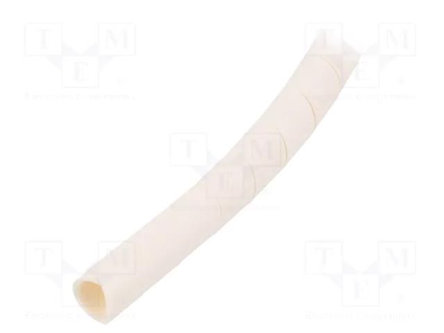 Spiral wrapping; ØBundle : 10÷100mm; PE-FR,polyetylene; white HELLERMANNTYTON SBPEFR9-PE-FR-WH