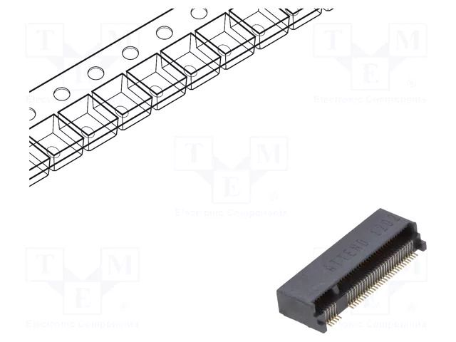 Connector: M.2 (NGFF); horizontal; SMT; gold flash; PIN: 67; 0.5A ATTEND 123A-40B00