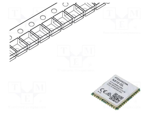 Module: GSM; 4G; Down: 158.5kbps; LCC42; LTE Cat.NB1,LTE Cat.NB2 FIBOCOM N510-GL-20-00