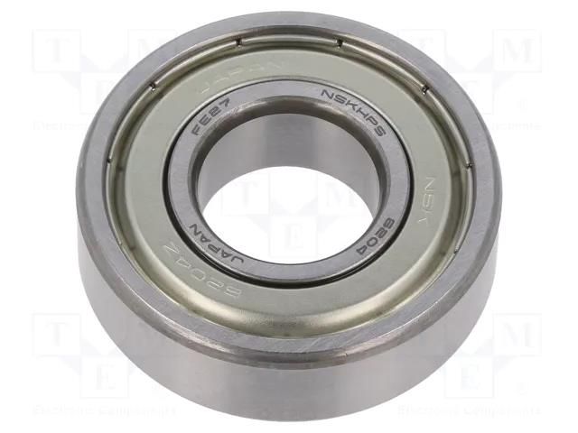 Bearing: ball; Øint: 20mm; Øout: 47mm; W: 14mm; bearing steel NSK NSK6204-ZZ-CM