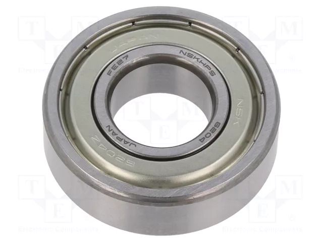 Bearing: ball; Øint: 20mm; Øout: 47mm; W: 14mm; bearing steel NSK NSK6204-ZZ-CM