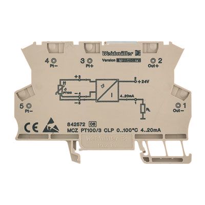 Temperature transducer, 2-/3-wire connection technology, Output current loop powered, Tension-clamp connection, Output : 4-20 mA Weidmuller 8473000000 04032248058273