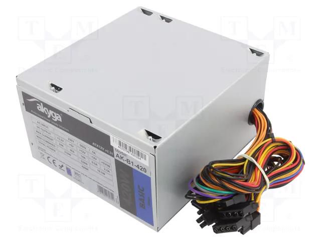 Power supply: computer; ATX; 420W; 3.3/5/12V; Features: fan 12cm AKYGA ZA-ZAS420