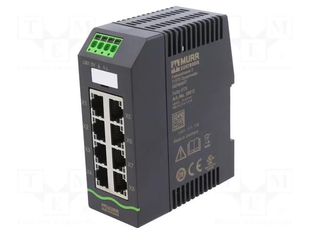 Switch Ethernet; unmanaged; Number of ports: 8; 9.5÷31.5VDC; RJ45 MURRELEKTRONIK MURR-58812