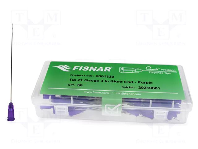 Needle: steel; 3"; Size: 21; straight; 0.51mm; Mounting: Luer Lock FISNAR FIS-21-3-ES