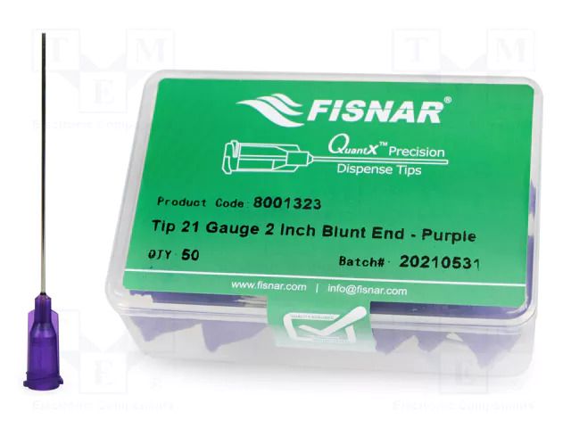 Needle: steel; 2"; Size: 21; straight; 510um; Mounting: Luer Lock FISNAR FIS-21-2-ES