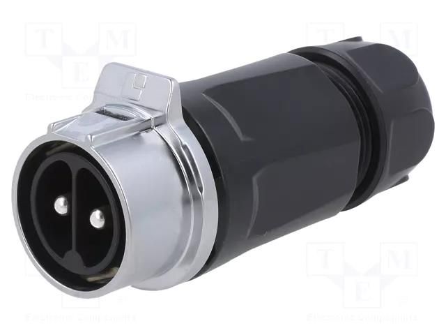 Connector: circular; plug; size 28; 02; male; PIN: 2; 500V; Quicklock LUTRONIC 2850-02-T20CR-A