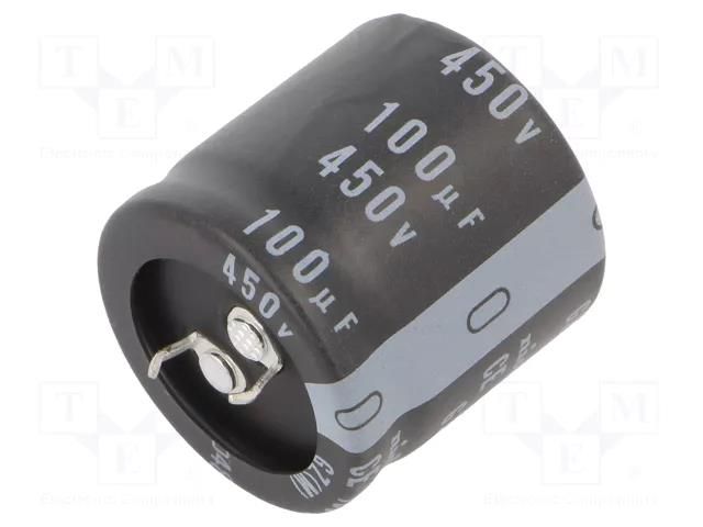 Capacitor: electrolytic; SNAP-IN; 100uF; 450VDC; Ø30x30mm; ±20% NICHICON LGZ2W101MELB30