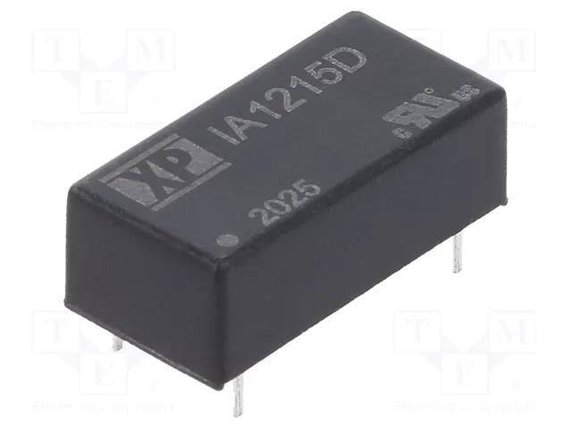Converter: DC/DC; 1W; Uin: 12VDC; Uout: 15VDC; Uout2: -15VDC; DIP; THT XP POWER IA1215D