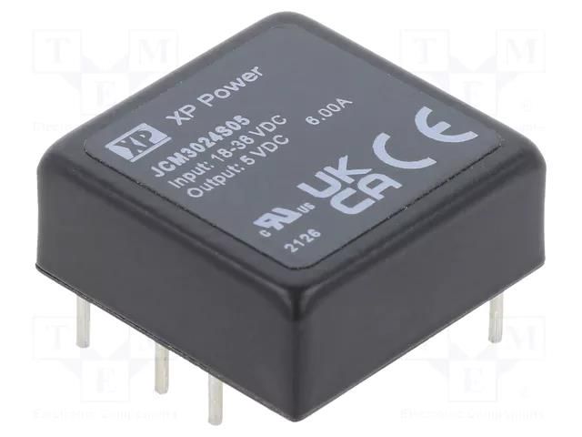 Converter: DC/DC; 30W; Uin: 18÷36VDC; Uout: 5VDC; Iout: 6A; 1"x1"; THT XP POWER JCM3024S05