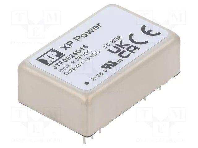Converter: DC/DC; 8W; Uin: 9÷36VDC; Uout: 15VDC; Uout2: -15VDC; THT XP POWER JTF0824D15