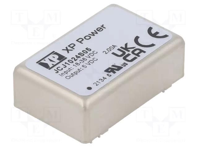 Converter: DC/DC; 10W; Uin: 18÷36VDC; Uout: 5VDC; Iout: 2000mA; THT XP POWER JCJ1024S05