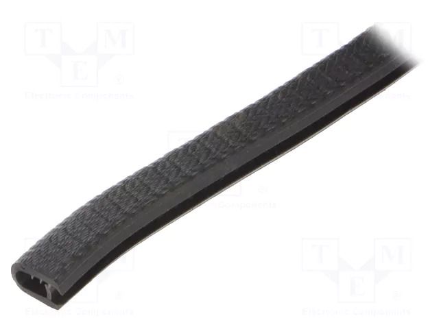 Hole and edge shield; PVC; L: 10m; black; H: 14.5mm; W: 10.5mm RST ROZTOCZE UT-4.7-10M