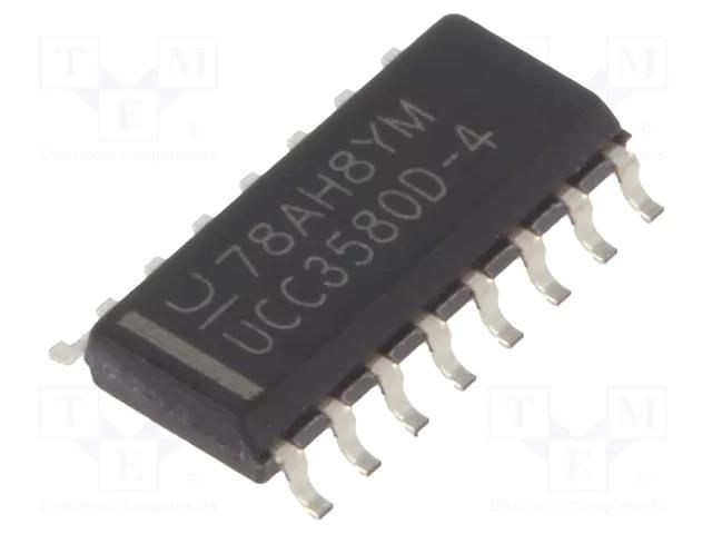 IC: PMIC; PWM controller; SO16; 0÷70°C; 15÷16V; tube; SMPS; 0÷66% TEXAS INSTRUMENTS UCC3580D-4