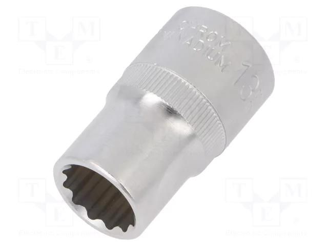 Socket; 12-angles,socket spanner; 13mm; 1/2"; Plating: chromium C.K CK-T4690M-13