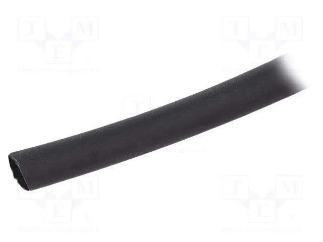 Heat shrink sleeve; glueless; 2: 1; 6.4mm; black; polyolefine; reel BM GROUP BMGBS064BNE