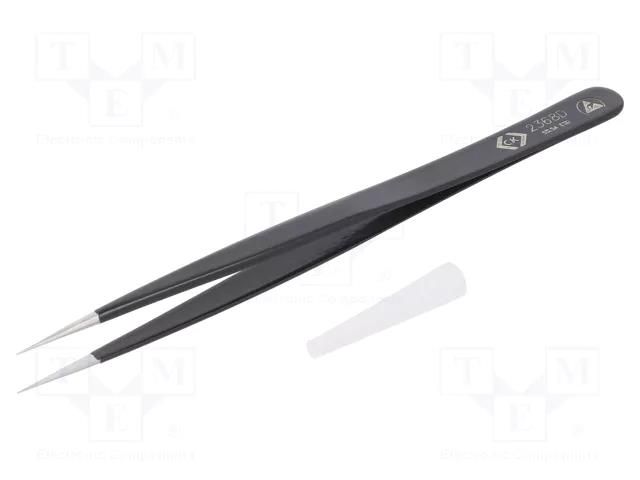 Tweezers; Blade tip shape: sharp; Tweezers len: 140mm; ESD C.K CK-T2368D