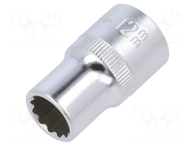 Socket; 12-angles,socket spanner; 12mm; 1/2"; Plating: chromium C.K CK-T4690M-12