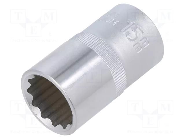 Socket; 12-angles,socket spanner; 15mm; 1/2"; Plating: chromium C.K CK-T4690M-15