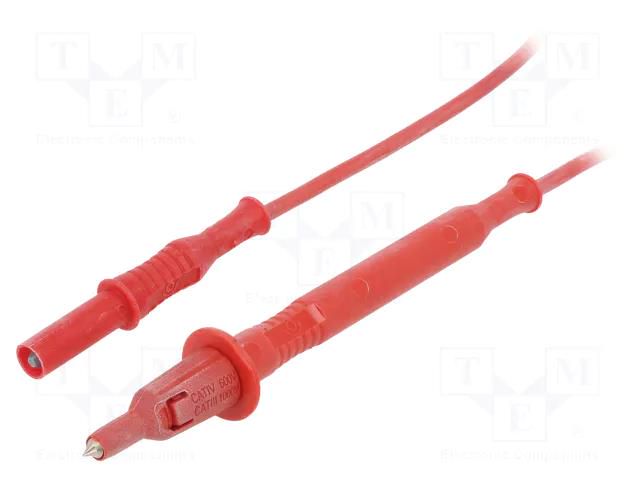 Test lead; 20A; banana plug 4mm,both sides; Urated: 1kV; Len: 1.5m ELECTRO-PJP PJ4319F4-IEC-150-R