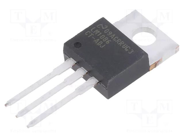 IC: voltage regulator; LDO,adjustable; 1.2÷15V; 1.5A; TO220-3; THT TEXAS INSTRUMENTS LM1086CT-ADJ/NOPB