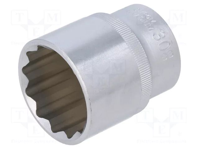 Socket; 12-angles,socket spanner; 30mm; 1/2"; Plating: chromium C.K CK-T4690M-30