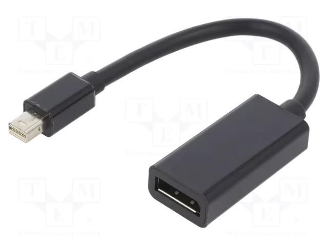 Adapter; DisplayPort socket,mini DisplayPort plug; 0.15m; black GEMBIRD A-MDPM-DPF4K-01