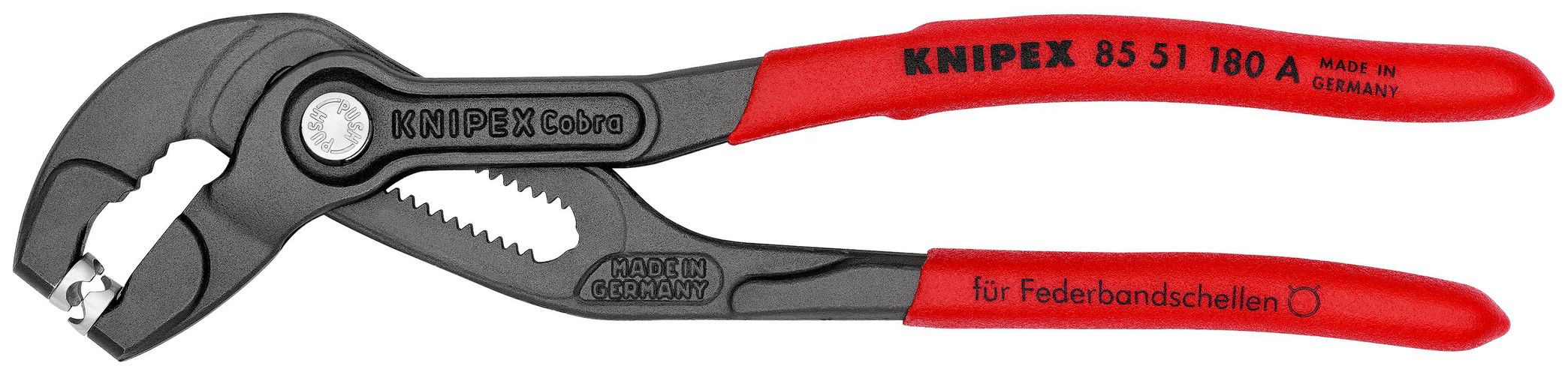 KNIPEX 85 51 180 A Spring Hose Clamp Pliers covered with non-slip plastic grey atramentized 180 mm 85 51 180 A 4003773081159