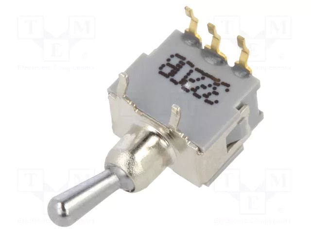 Switch: toggle; Pos: 2; SPDT; (ON)-ON; 0.05A; 0.05A; Leads: flat pin KNITTER-SWITCH ATE1F-RA